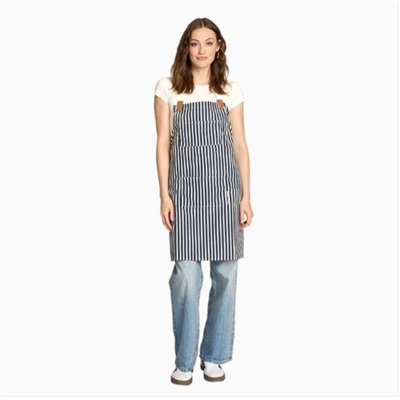 BUSINESS & PLEASURE CO. Lauren's Navy Stripe Apron (BRAND-NEW!) - Picture 2 of 8